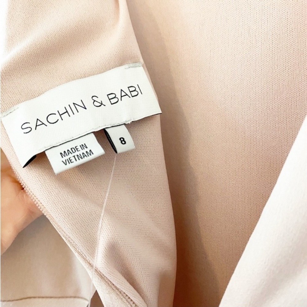 BHLDN SACHIN + BABI Beckett Satin Blouson Formal Gown In Oyster NWT Evening - Picture 15 of 15